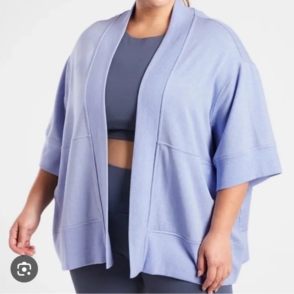 Athleta Lotus Wrap Kimono Open Front Sweatshirt